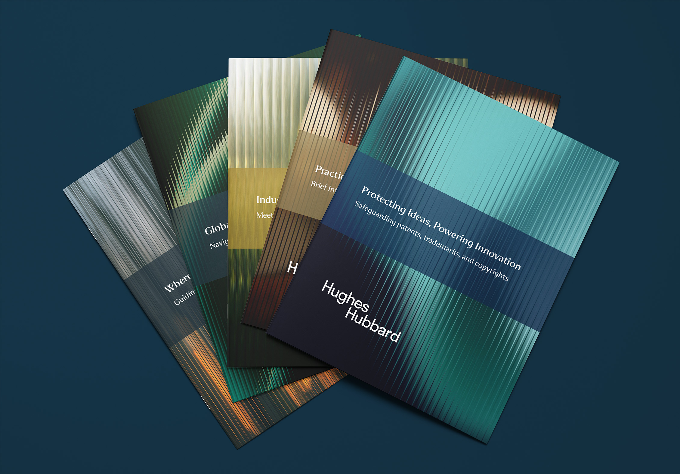 Hughes Hubbard visual identity – document covers