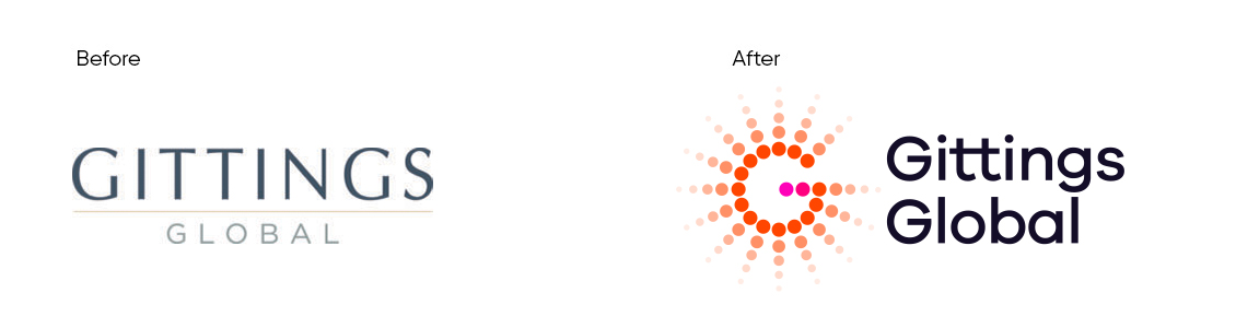 Gittings Global logo before and after