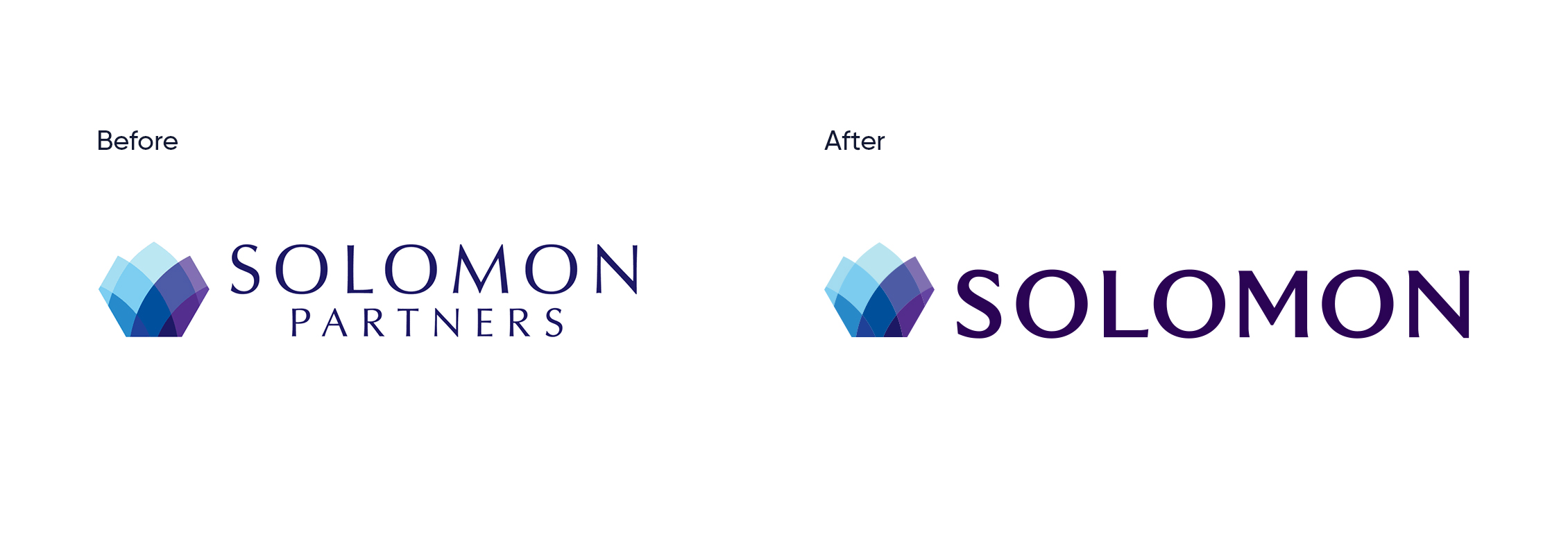 Solomon logo before and after
